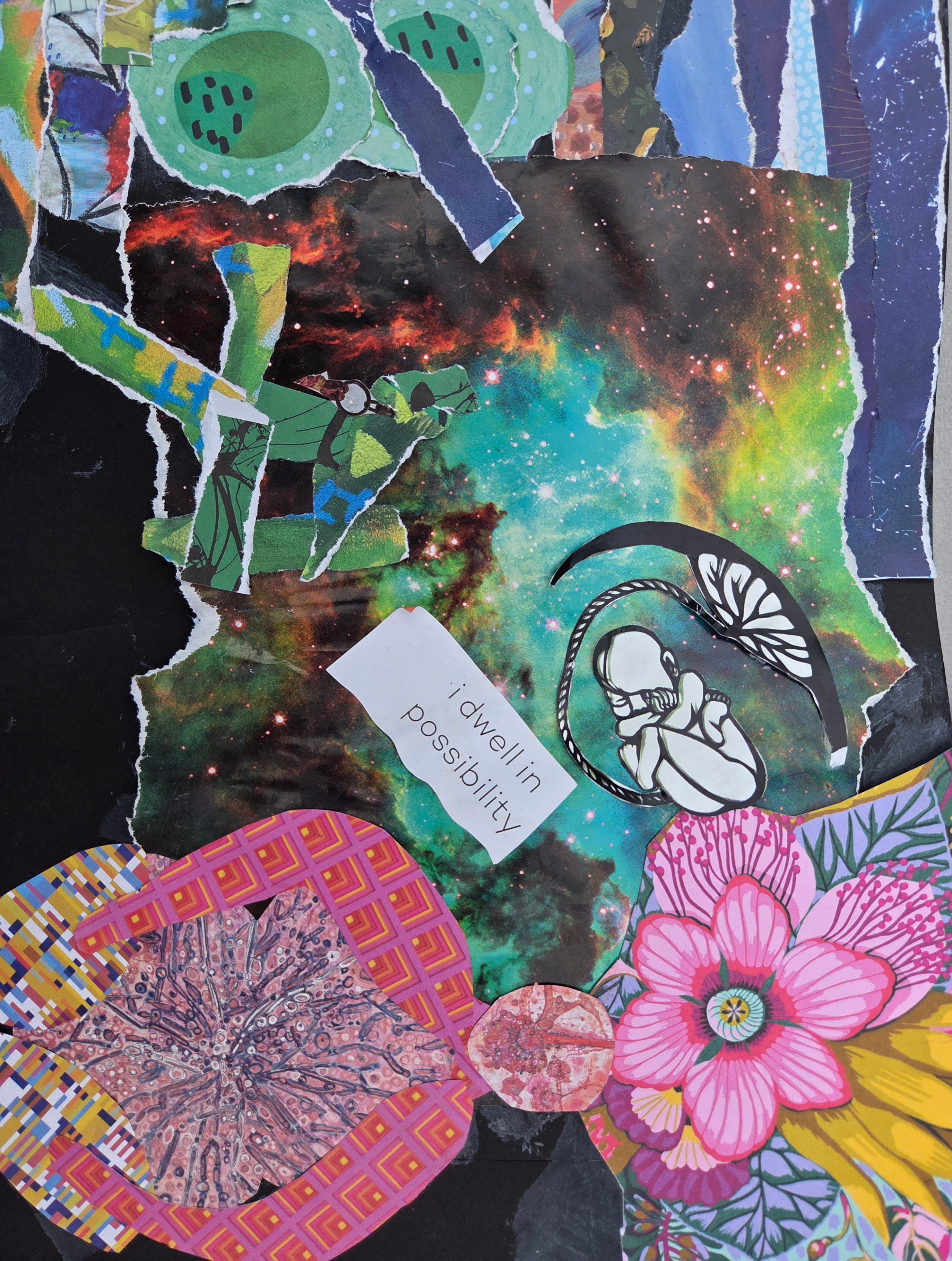 Bright paper lantern with a landscape on it